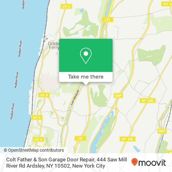 Mapa de Colt Father & Son Garage Door Repair, 444 Saw Mill River Rd Ardsley, NY 10502