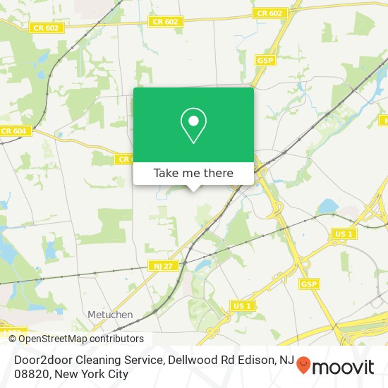 Mapa de Door2door Cleaning Service, Dellwood Rd Edison, NJ 08820