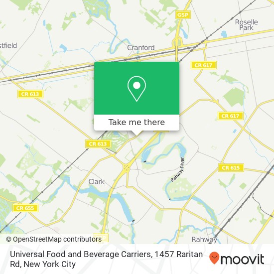 Mapa de Universal Food and Beverage Carriers, 1457 Raritan Rd