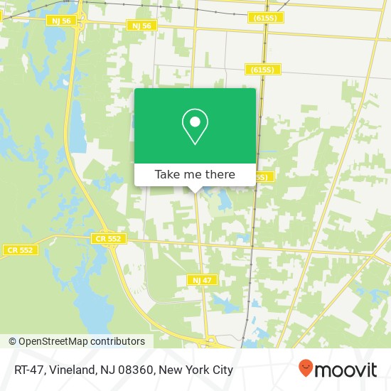 Mapa de RT-47, Vineland, NJ 08360