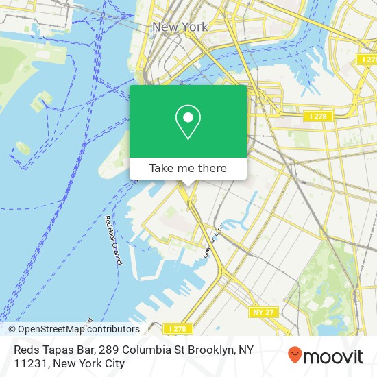 Mapa de Reds Tapas Bar, 289 Columbia St Brooklyn, NY 11231