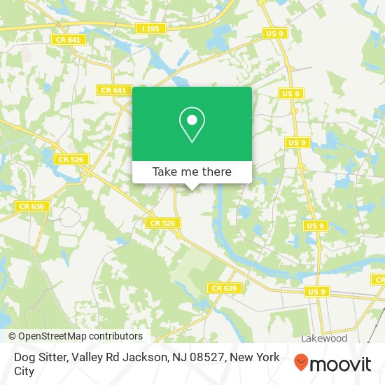 Mapa de Dog Sitter, Valley Rd Jackson, NJ 08527