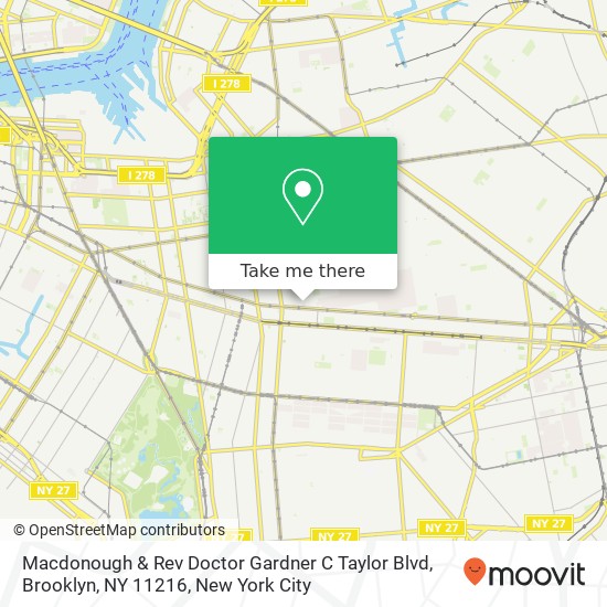 Mapa de Macdonough & Rev Doctor Gardner C Taylor Blvd, Brooklyn, NY 11216