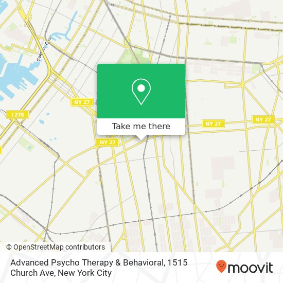 Mapa de Advanced Psycho Therapy & Behavioral, 1515 Church Ave