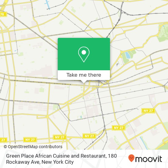 Mapa de Green Place African Cuisine and Restaurant, 180 Rockaway Ave