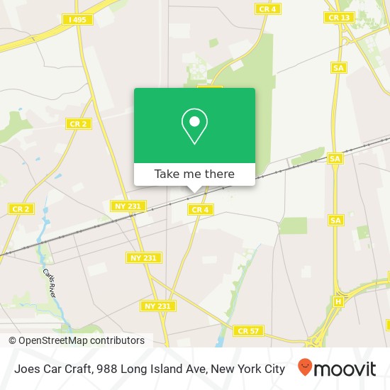 Mapa de Joes Car Craft, 988 Long Island Ave