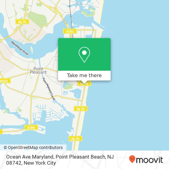 Ocean Ave Maryland, Point Pleasant Beach, NJ 08742 map