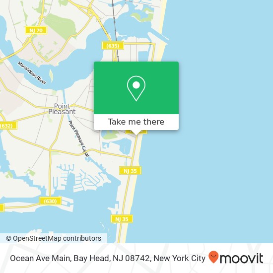 Mapa de Ocean Ave Main, Bay Head, NJ 08742