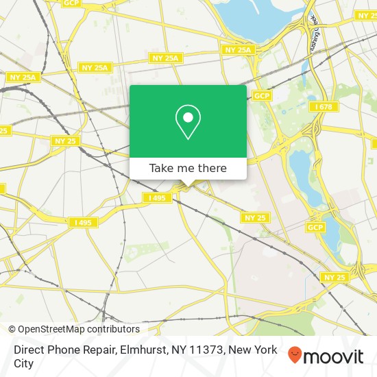 Mapa de Direct Phone Repair, Elmhurst, NY 11373