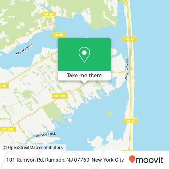 Mapa de 101 Rumson Rd, Rumson, NJ 07760