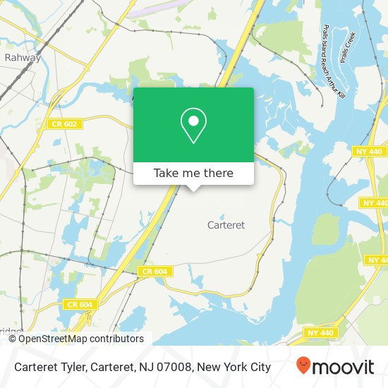 Mapa de Carteret Tyler, Carteret, NJ 07008