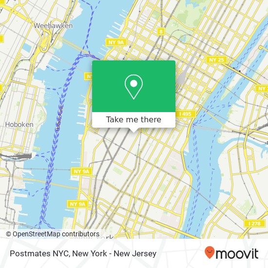 Mapa de Postmates NYC