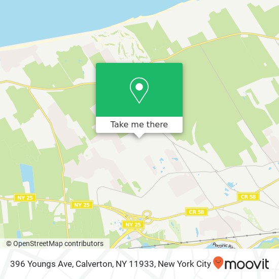 Mapa de 396 Youngs Ave, Calverton, NY 11933