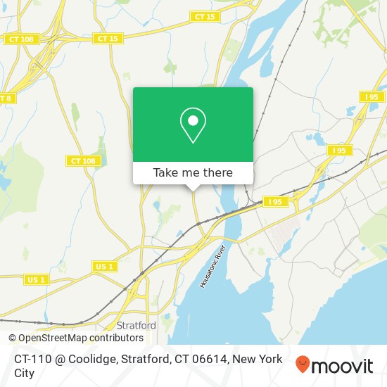 Mapa de CT-110 @ Coolidge, Stratford, CT 06614