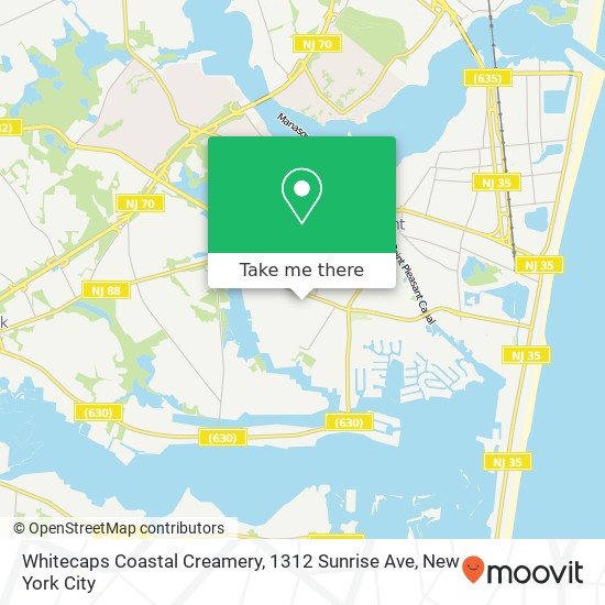 Mapa de Whitecaps Coastal Creamery, 1312 Sunrise Ave