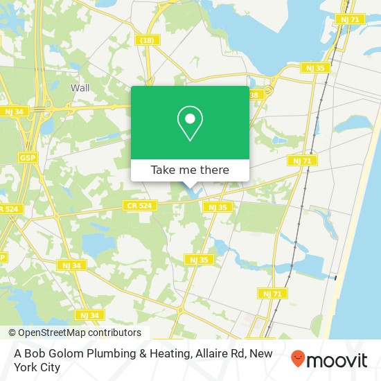 Mapa de A Bob Golom Plumbing & Heating, Allaire Rd