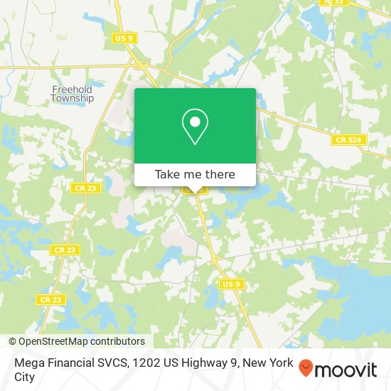 Mega Financial SVCS, 1202 US Highway 9 map