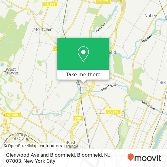 Glenwood Ave and Bloomfield, Bloomfield, NJ 07003 map