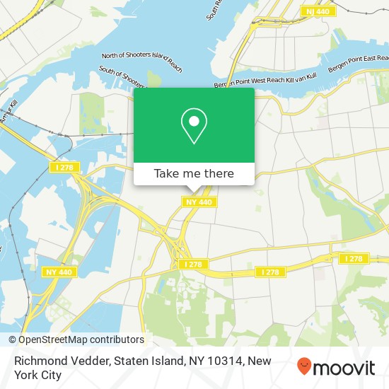 Mapa de Richmond Vedder, Staten Island, NY 10314