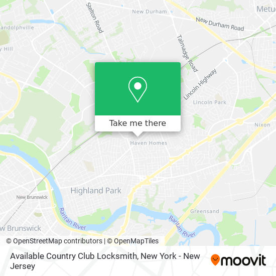 Available Country Club Locksmith map