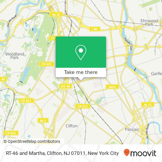 Mapa de RT-46 and Martha, Clifton, NJ 07011