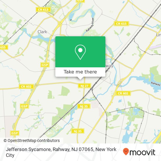 Mapa de Jefferson Sycamore, Rahway, NJ 07065