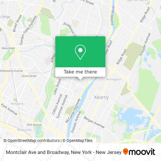 Montclair Ave and Broadway map