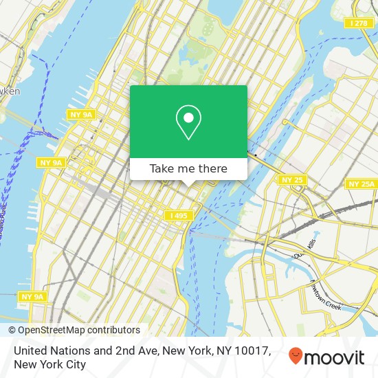 Mapa de United Nations and 2nd Ave, New York, NY 10017