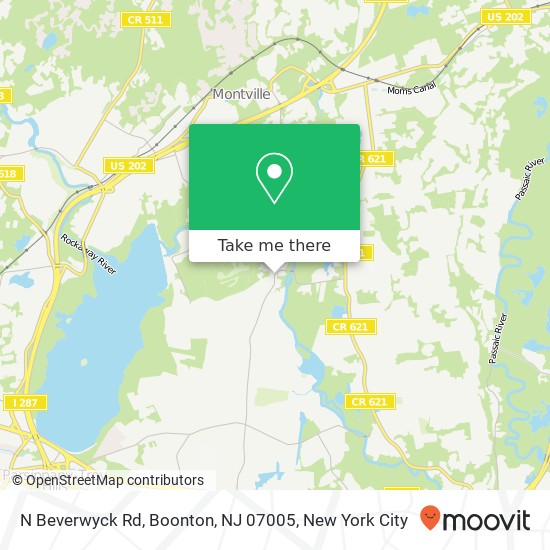 Mapa de N Beverwyck Rd, Boonton, NJ 07005
