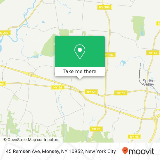 Mapa de 45 Remsen Ave, Monsey, NY 10952