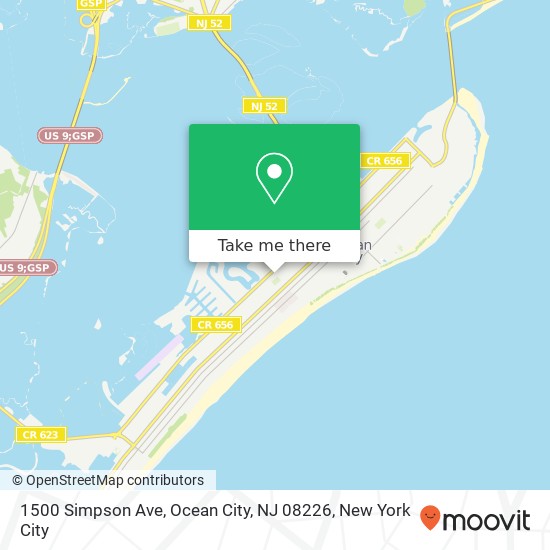 Mapa de 1500 Simpson Ave, Ocean City, NJ 08226