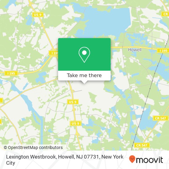 Mapa de Lexington Westbrook, Howell, NJ 07731