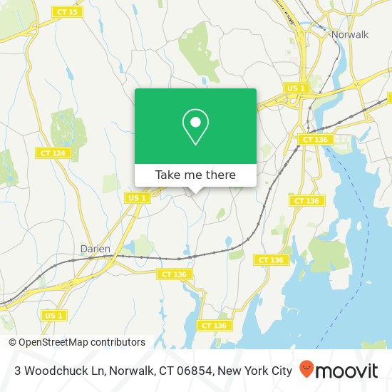 Mapa de 3 Woodchuck Ln, Norwalk, CT 06854