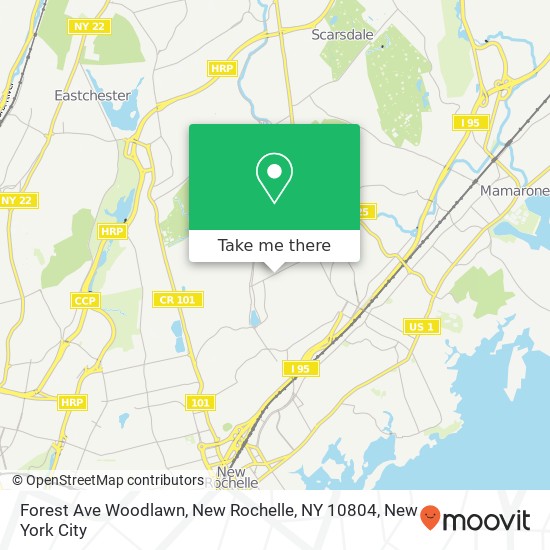 Mapa de Forest Ave Woodlawn, New Rochelle, NY 10804