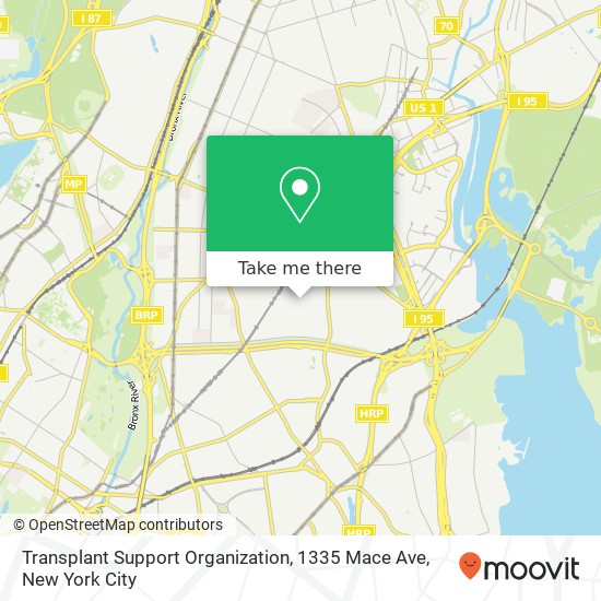 Mapa de Transplant Support Organization, 1335 Mace Ave