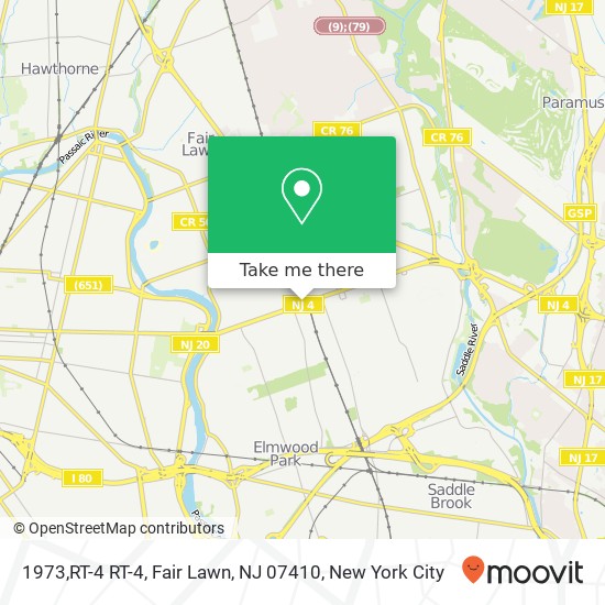 Mapa de 1973,RT-4 RT-4, Fair Lawn, NJ 07410