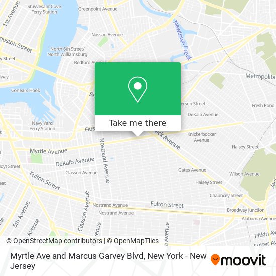 Myrtle Ave and Marcus Garvey Blvd map