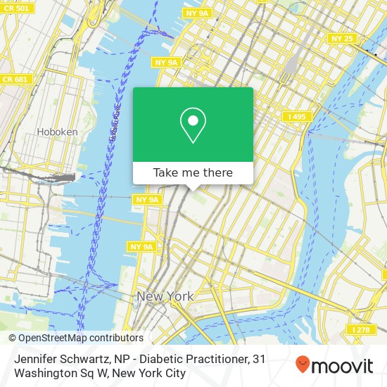 Jennifer Schwartz, NP - Diabetic Practitioner, 31 Washington Sq W map