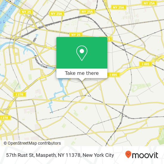 Mapa de 57th Rust St, Maspeth, NY 11378
