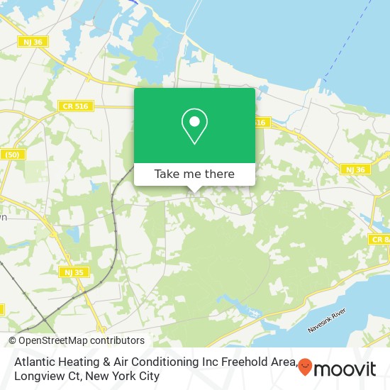 Mapa de Atlantic Heating & Air Conditioning Inc Freehold Area, Longview Ct