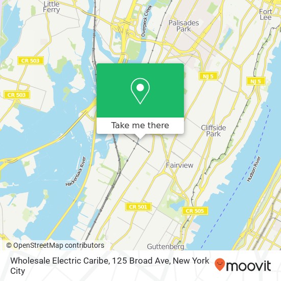 Mapa de Wholesale Electric Caribe, 125 Broad Ave