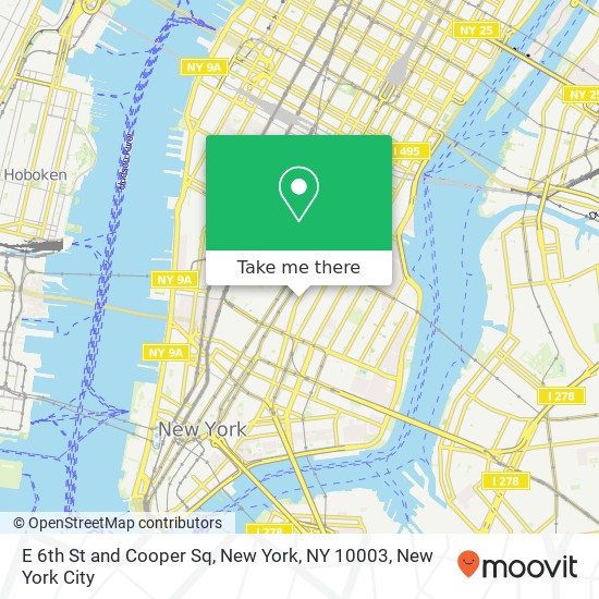 E 6th St and Cooper Sq, New York, NY 10003 map