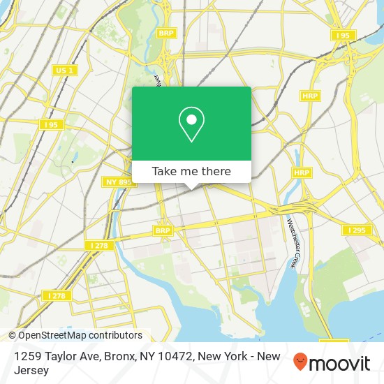 Mapa de 1259 Taylor Ave, Bronx, NY 10472