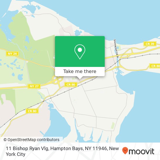 Mapa de 11 Bishop Ryan Vlg, Hampton Bays, NY 11946