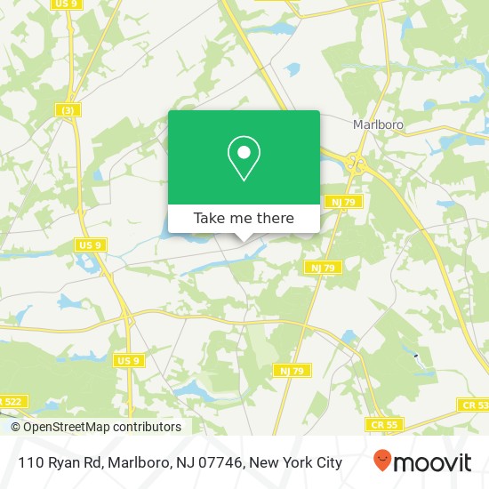 Mapa de 110 Ryan Rd, Marlboro, NJ 07746