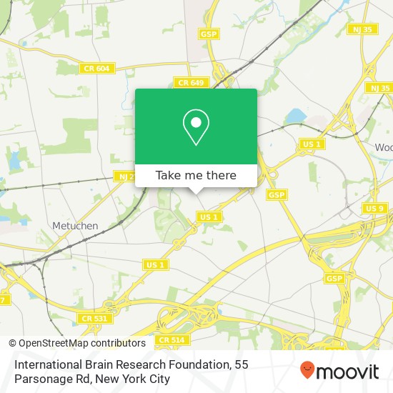 Mapa de International Brain Research Foundation, 55 Parsonage Rd