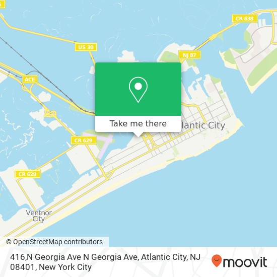 Mapa de 416,N Georgia Ave N Georgia Ave, Atlantic City, NJ 08401