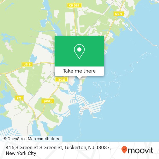 Mapa de 416,S Green St S Green St, Tuckerton, NJ 08087