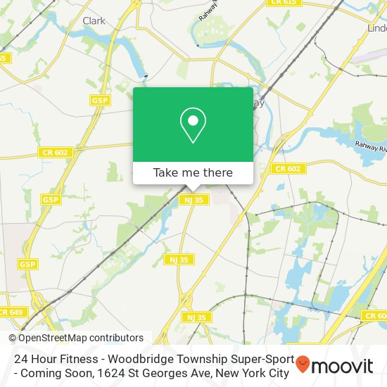 24 Hour Fitness - Woodbridge Township Super-Sport - Coming Soon, 1624 St Georges Ave map