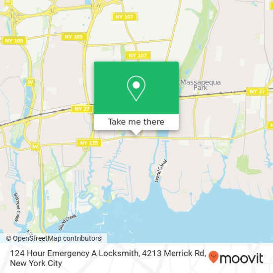 124 Hour Emergency A Locksmith, 4213 Merrick Rd map